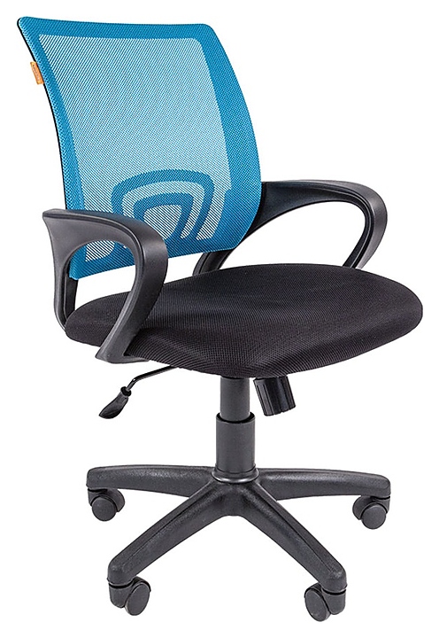 Кресло офисное Chairman 696 BLACK, черно-голубое