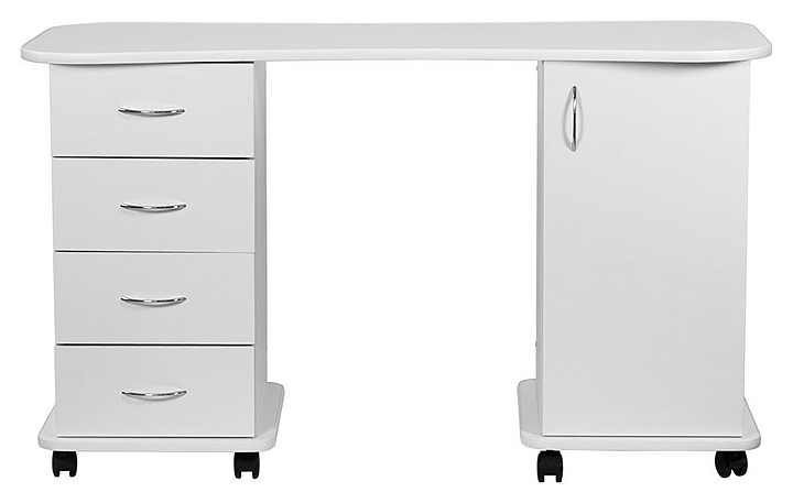 Стол маникюрный Имидж Мастер ЭСТИ 2 двухтумбовый, белоснежные цветы