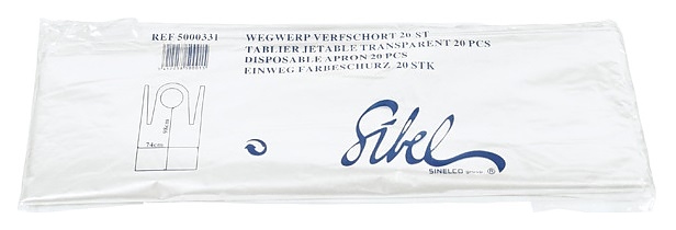 Фартуки для окрашивания Sibel 5000331, 20 шт., одноразовые черные