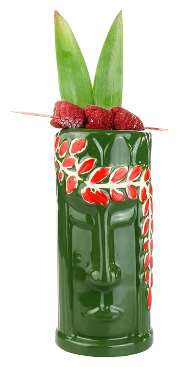 Стакан для коктейлей P.L. Barbossa Tiki TIKI0010 500 мл d=8,1 см h=17 см (керамика) зеленый