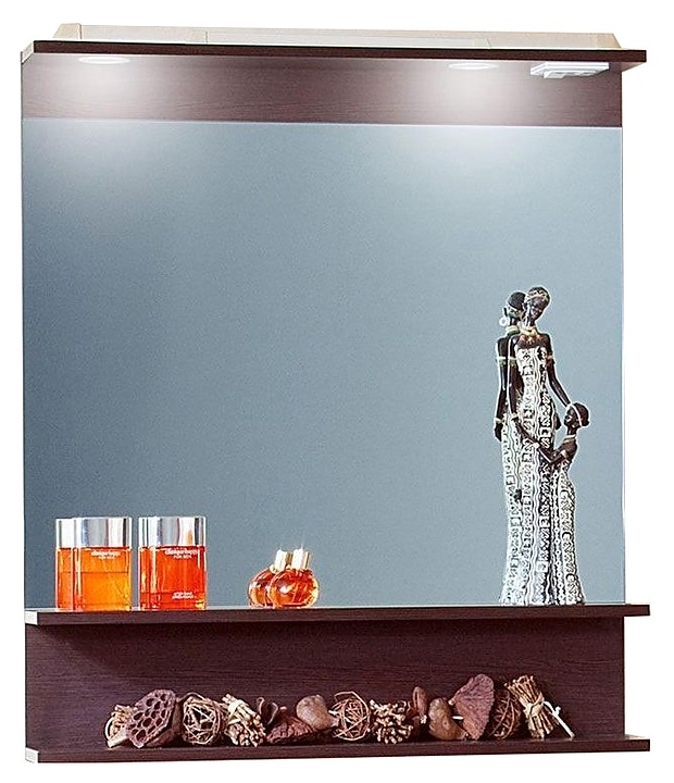 Зеркало БРИКЛАЕР Чили 80 80х90 см с подсветкой и полкой, венге