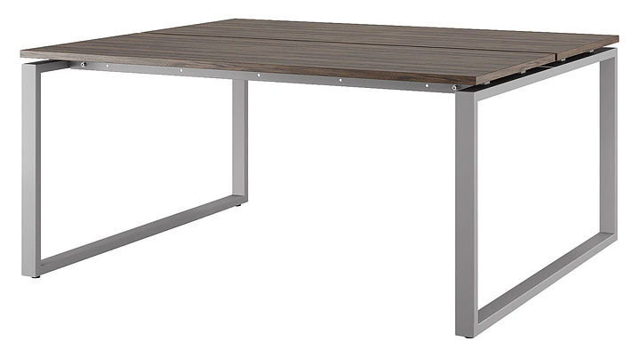 Стол офисный КОБОР O1/2-180/140 aluminum/charlston