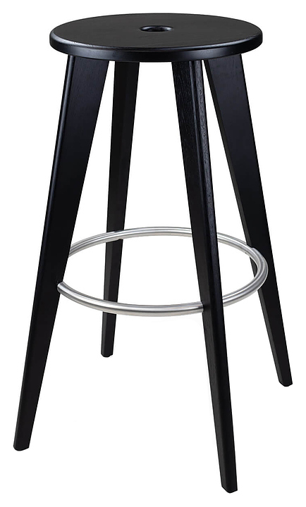 Стул полубарный Sheffilton SHT-S146 черный / нерж. сталь