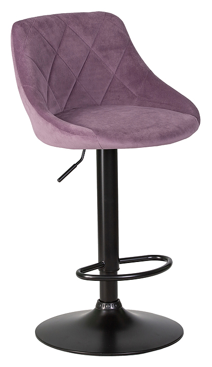 Стул барный DOBRIN 5007-LM-N LOGAN BLACK (пудрово-сиреневый велюр, черный) 2 шт.