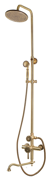 Стойка душевая Bronze de Luxe Windsor 10120DR верхний душ круг, излив длинный