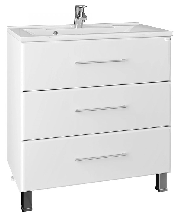 Тумба под раковину СаНта Омега 80 напольная, 3 ящика, для раковины Elen