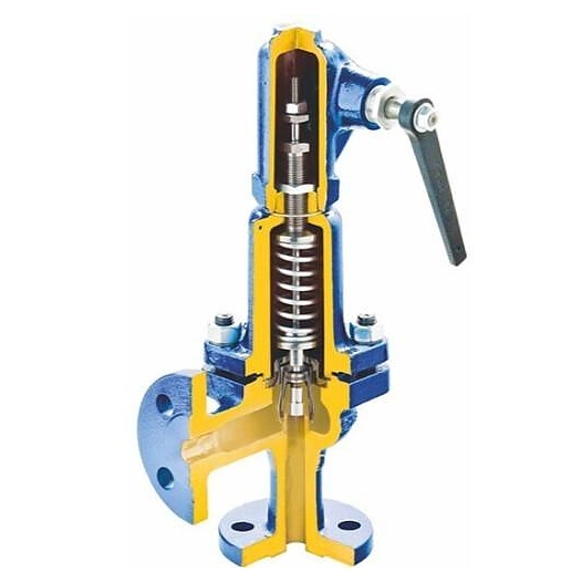 Клапан предохранительный Zetkama пружинный угловой чугун Si2501 Ду65х65 Ру16 фл/фл Рср=10бар 300C