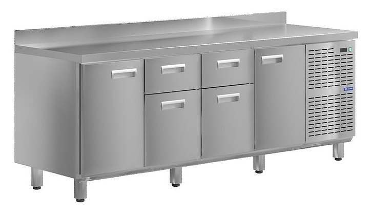 Стол холодильный KAYMAN КСХ-1441/70 (2 двери, 4 ящика)