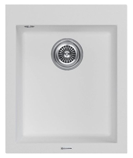 Кухонная мойка KUCHENSTERN 203WH20 OBEN 45 α-Granit 410х500х200 мм белый
