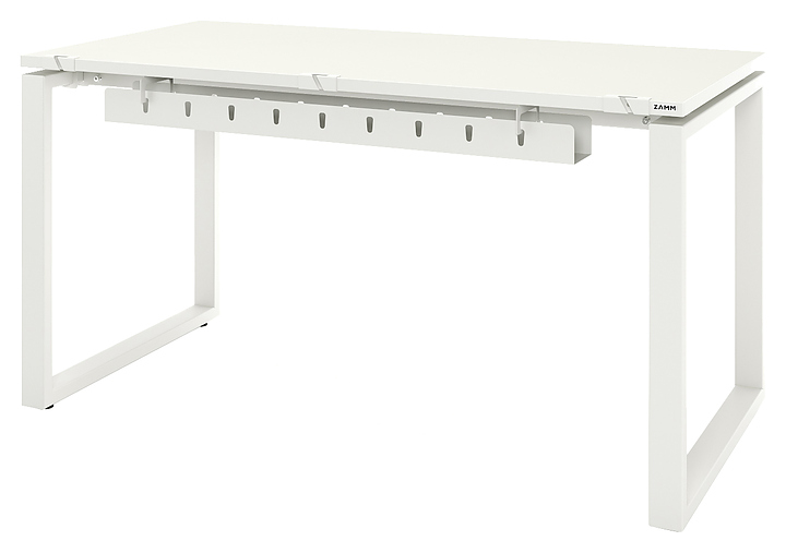 Стол офисный прямой ZAMM Зета 60х30 ТР 1000х700 с пропусками и кабель-каналом, белый