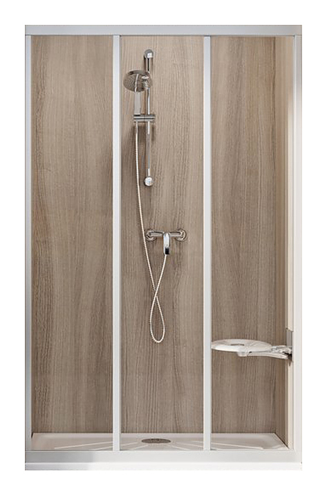 Дверь душевая Ravak Supernova ASDP3 90х188 см, раздвижная в нишу, Grape, профиль белый