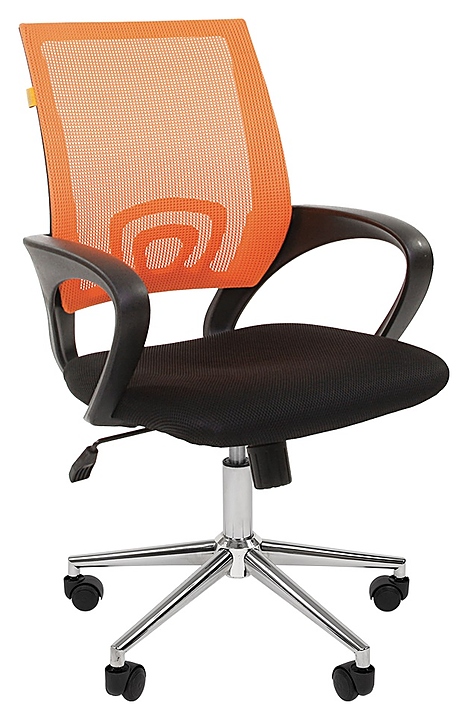Кресло офисное Chairman 696 CHROME, черно-оранжевое