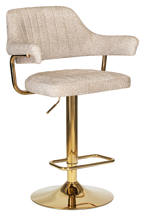 Стул барный DOBRIN CHARLY GOLD LEO26 (бежевый, золотой)