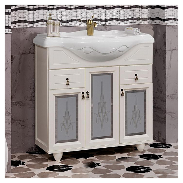 Тумба напольная под раковину OPADIRIS Тибет 85 00-00002848, слоновая кость