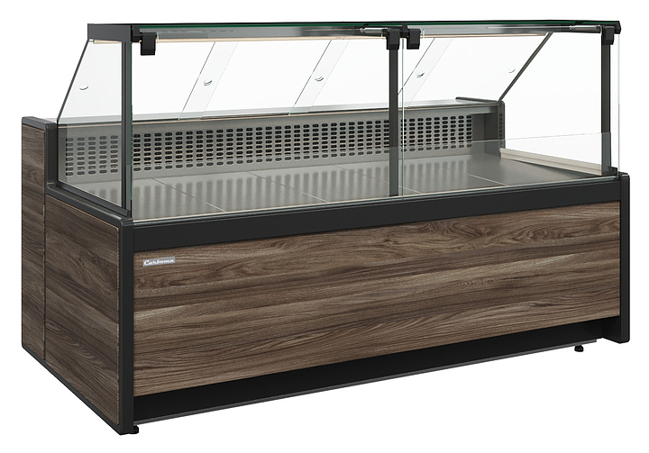 Витрина нейтральная Carboma Gelios GC111 N 2,5-1 1008 (без агрегата, газлифт, без боковин) темный дуб