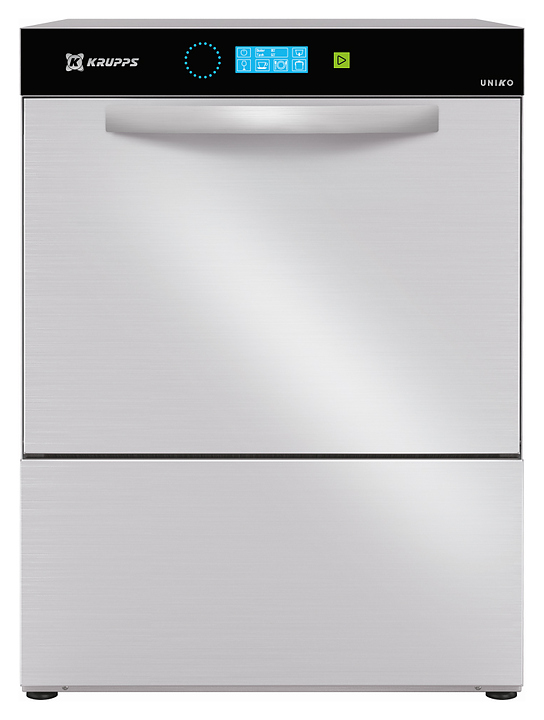 Машина посудомоечная с фронтальной загрузкой Krupps Elitech EL51E дисплей UNK51 система SOFT Start SST10, сливной насос DP45, ТЭН бойлера HP90 8,1 кВт, осмос SO3100K