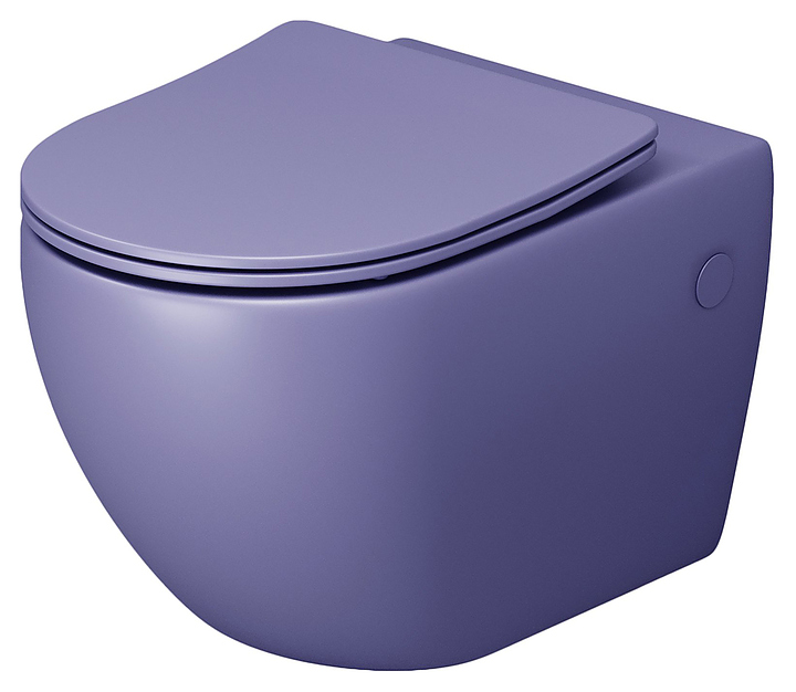 Унитаз подвесной с крышкой-сиденьем Grossman Color GR-4411LIMS фиолетовый матовый