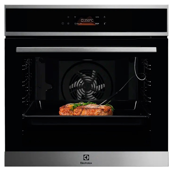 Духовой шкаф с пиролизом Electrolux EOE8P39WX черный / стекло / нерж. сталь