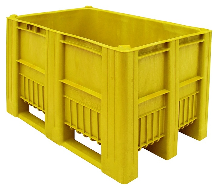 Контейнер ТАРА.РУ C-Box 1208 S (740) 1200х800х740 мм (сплошной на полозьях) желтый