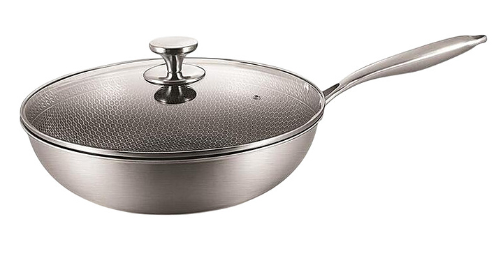 Сковорода Вок P.L. Proff Cuisine New Kitchen Honeycombs 81280256 3.3 л d 26 см h 8 см нержавеющая сталь, индукция