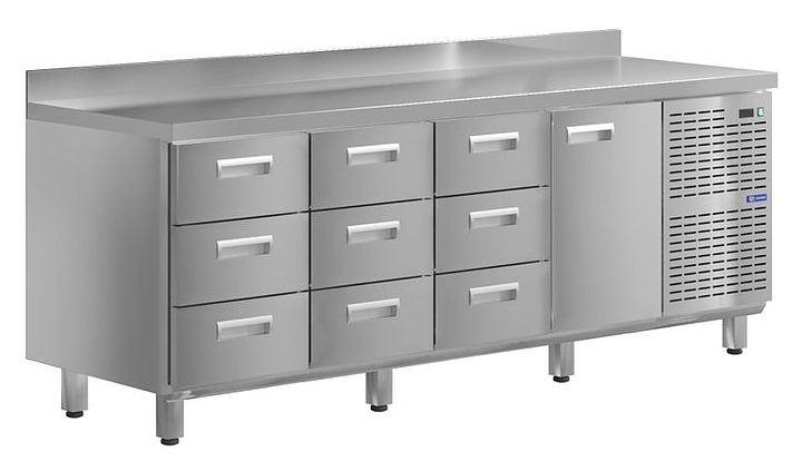 Стол холодильный KAYMAN КСХ-3331/60 (1 дверь, 9 ящиков)