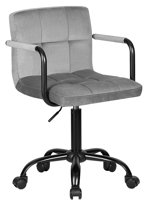Кресло офисное для персонала DOBRIN 9400-LM-N TERRY BLACK (серый велюр) 2 шт.