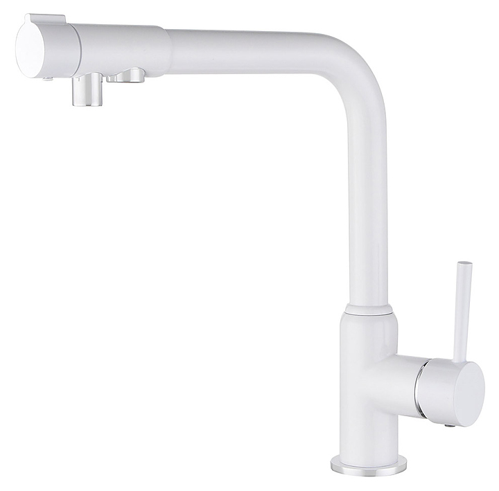 Смеситель для кухни Kaiser Teka 13044-10 под фильтр для питьевой воды, белый глянцевый