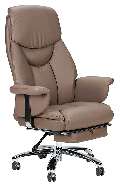 Кресло NORDEN Парламент серо-коричневая экокожа