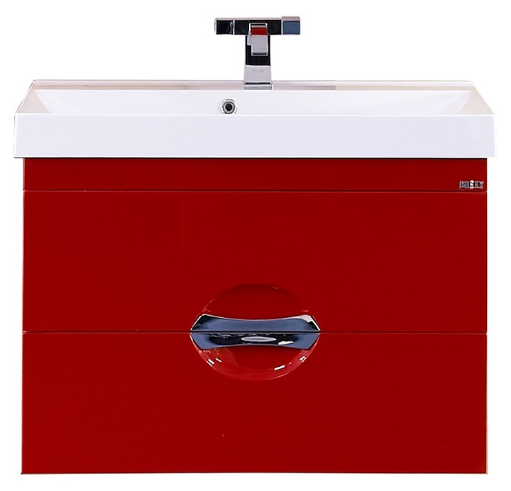 Тумба под раковину Misty Жасмин-75 71,5х50 см, с 2 ящиками, подвесная, красная