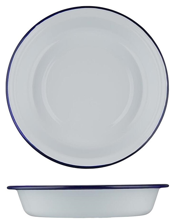 Салатник Sunnex CEP9085 Blue Rim 1000 мл d=22 см h=4,5 см (эмалированная сталь)