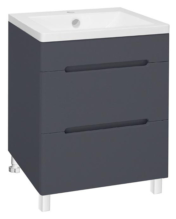 Тумба под раковину Runo Парма 60 напольная, с ящиками