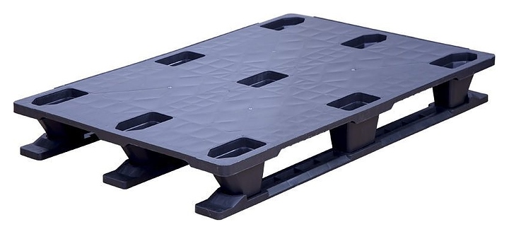 Паллет ТАРА.РУ DP 1208 SE (Q4) 1200x800х140 мм (сплошной на 3 полозьях) черный