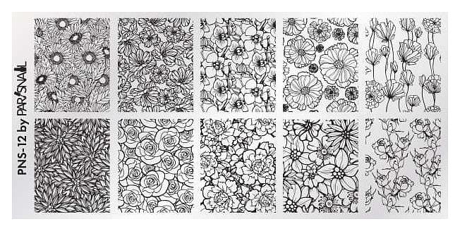 Пластина для стемпинга ParisNail PNS-12 (120х60 мм)