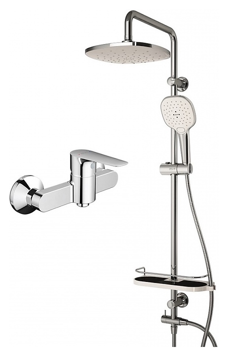 Стойка душевая со смесителем Dorff Prime D0740030 хром, белый