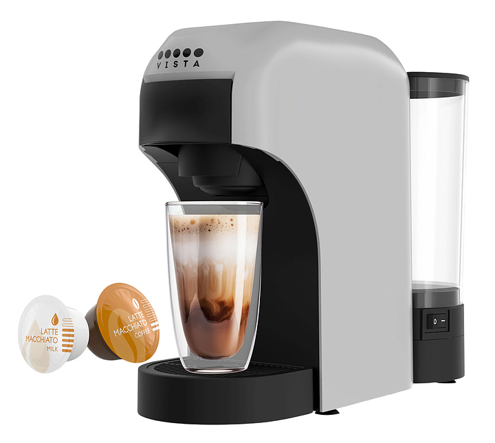 Капсульная кофемашина Vista Trifony DNS300 850 Вт серый, черный