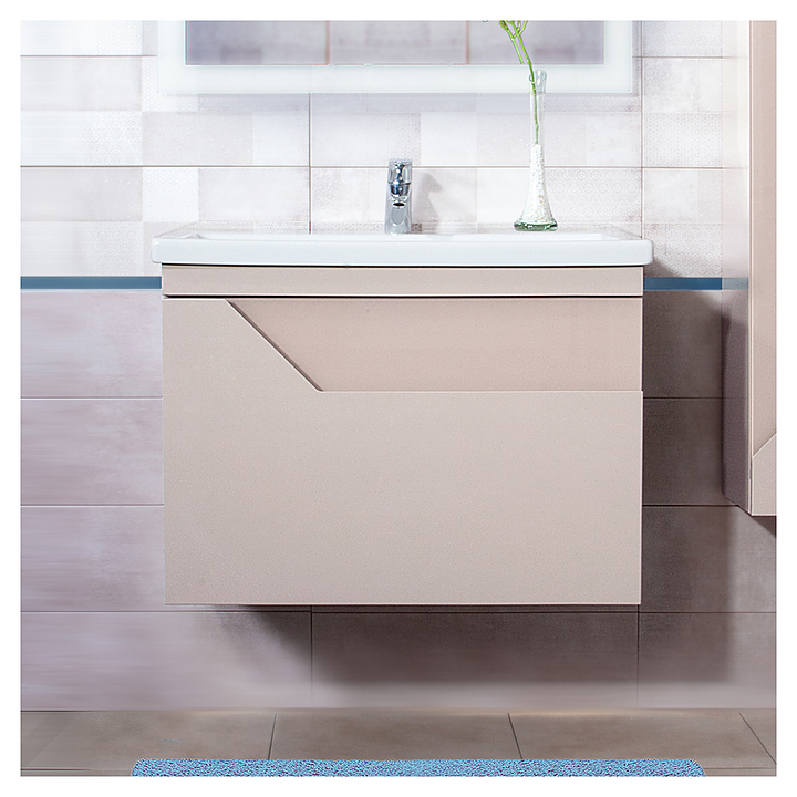 Тумба под раковину БРИКЛАЕР Брайтон 80 см, подвесная, глиняный серый