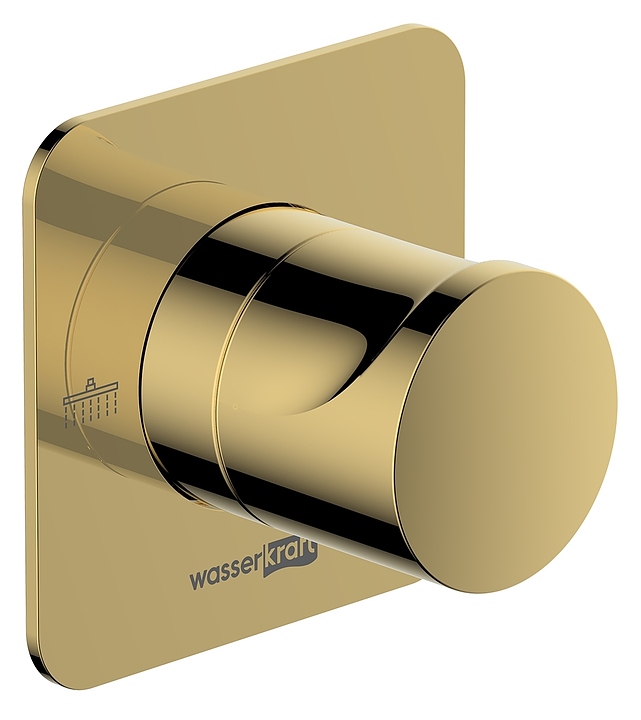 Переключатель потоков Wasserkraft A277 на 2 выхода, глянцевое золото