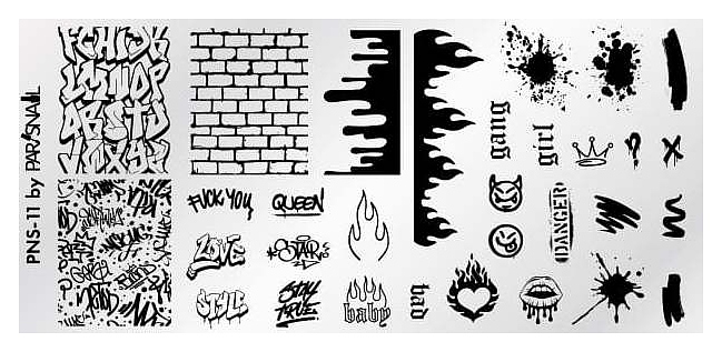 Пластина для стемпинга ParisNail PNS-11 (120х60 мм)