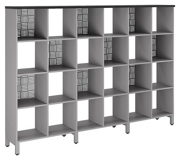 Стеллажная система КОБОР SQ-4X6 aluminum/wood