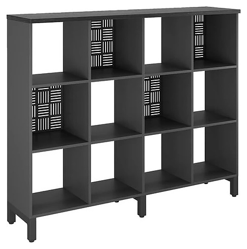 Стеллажная система КОБОР SQ-3Х4 black/wood