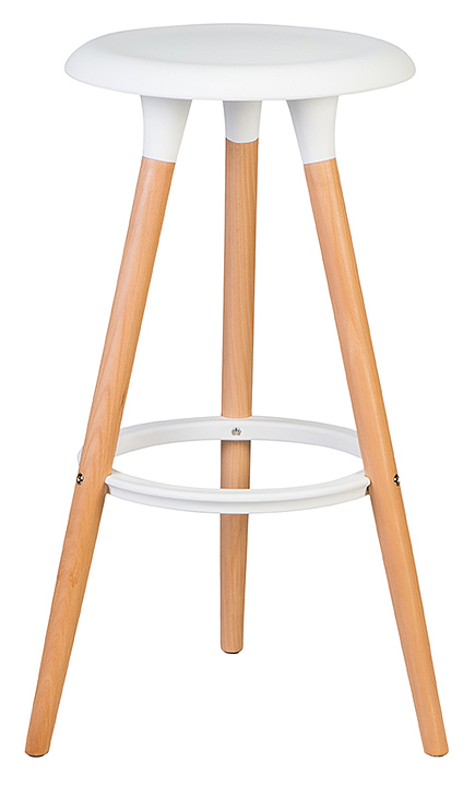Табурет барный DOBRIN 652PP-LMZL-N ROYCE (белый, светлый бук) 4 шт.