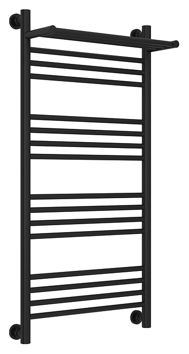 Полотенцесушитель водяной Сунержа Богема с полкой+ 100x50 см матовый черный
