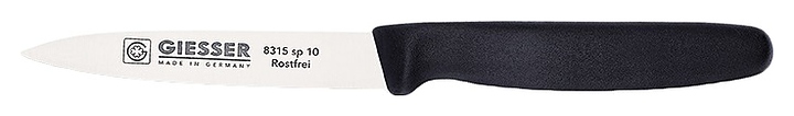 Нож для чистки овощей Giesser 8315 sp 10 L=10 см (нерж. сталь / пластик) с черной рукояткой