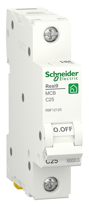 Выключатель автоматический модульный Schneider Electric Resi9 1P 25А (АB) С 6кА