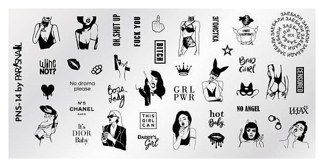 Пластина для стемпинга ParisNail PNS-14 (120х60 мм)