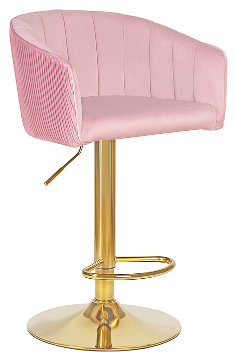 Стул барный DOBRIN 5025_GoldBase-LM DARCY GOLD (розовый велюр, золотая сталь)