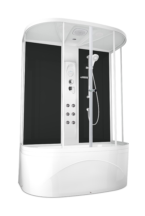 Душевая кабина с гидромассажем и блоком управления Domani-Spa Neat high DS01N158HBCl10 150х80 см