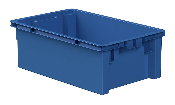 Ящик универсальный iPlast 600х400х200 мм ЭКО, сплошной, синий