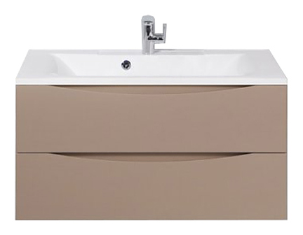 Тумба с раковиной BelBagno MARINO-900-2C-SO-CL-P + BB900/450-LV-MR-PR перелив слева, капучино