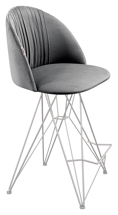 Стул полубарный Sheffilton SHT-ST35-1/S66-1 угольно-серый / хром лак